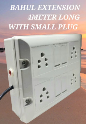 BAHUL 4+4SOCKET modular extenstion board 4  Socket Extension Boards(White, 4 m)