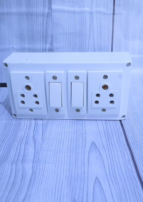 Exboma 1plass 2switch 2shoket extesion board 2  Socket Extension Boards(White, 4 m)