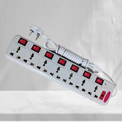 Aldeco Switch Extension Board with 8 Socket 7  Socket Extension Boards(White, 2.25 m)