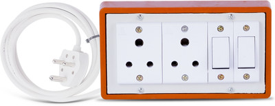 Cordnet Heavy Duty Extension Board With 6A 3 PIN Plug (Style18_4M) 2  Socket Extension Boards(Brown, 4 m)