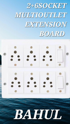 BAHUL Multioutlet shockproof extension 4meter 2+6SOCKET 6  Socket Extension Boards(White, 4 m)