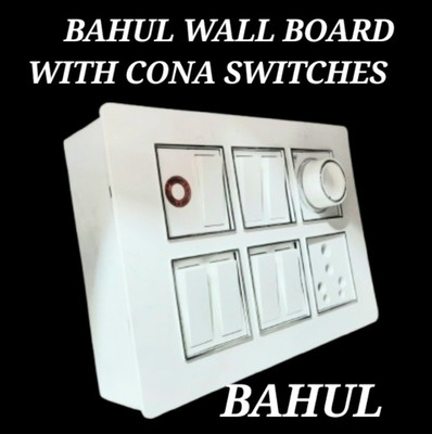 BAHUL WALL MOUNT MODULAR BOARD WITH CONA SWITCHES 1  Socket Extension Boards(White, 0 m)
