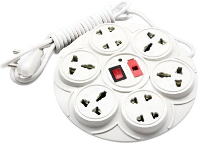 proshield 6-Socket Extension Board with 2.5m Cord for Home & Office Use oBW28 6  Socket Extension Boards(White, 2.5 m)