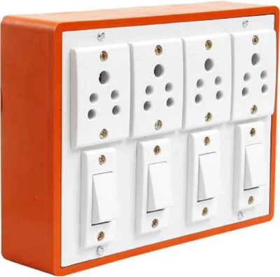 BAHUL 4 metet long wire extension with ISI parts and small plug 4  Socket Extension Boards(White, 4 m)