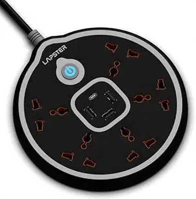 LS Lapster LS-0120 5  Socket Extension Boards(Black, 2 m, With USB Port)