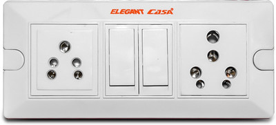 Elegant Casa Elegant Casa Extension Board 6AMP Indian Socket And 6/16Amp 2  Socket Extension Boards(White, 20 m)