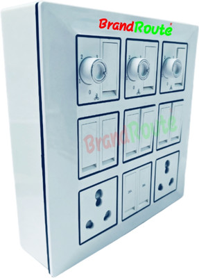 BrandRoute 18 Modular Plate Switch Socket Boards Wall Mount 2  Socket Extension Boards(White, 0 m)