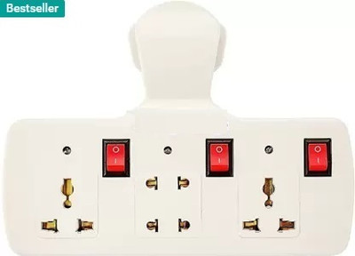 fuFinya 4 Multi-Plug with Individual Switches, LED Indicators 4  Socket Extension Boards(White, 0 m)