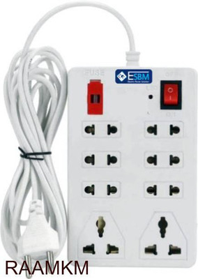 RAAMKM CDL_M_1014_One Plush Eight Extension Board 8 Socket Extension Boards 8  Socket Extension Boards(White, 2.5 m)