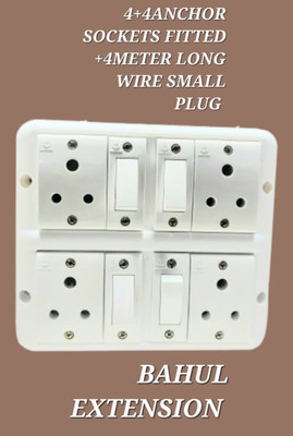 BAHUL 4+4SOCKET EXTENSION MULTIOUTLET EXTENSION BOARD 4  Socket Extension Boards(White, 4 m)
