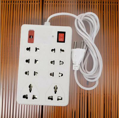 TOOLART Power Plate 8 Extension Board with 8 Universal Sockets, TN 8  Socket Extension Boards(White, 2.5 m)