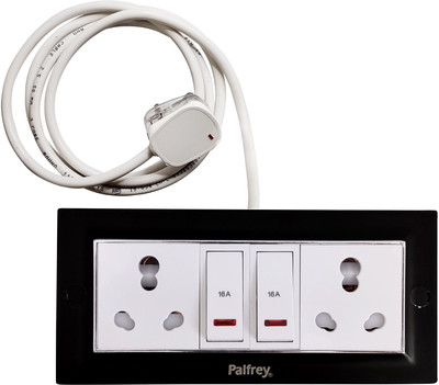 PALFREY Electric Extension Board-Two 16A Indicator Switch with Socket|5 meter (2200W) 2  Socket Extension Boards(Black, 5 m)
