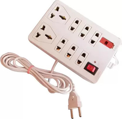 Eels Eels 8 Plug Point Light Extension 8 Socket Extension Boards (White) 8  Socket Extension Boards(White, 2.5 m)