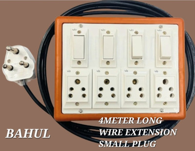 BAHUL SHOCKPROOF EXTENSION WITH SMALL PLUG 4  Socket Extension Boards(White, 4 m)