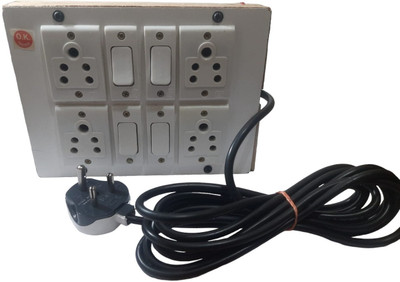 satgur engineers 4*4WEB03 4  Socket Extension Boards(White, 3 m)