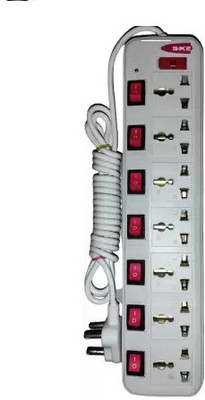 SOYEN SHYAM BABA EXT-07 Extension Board versal Surge Protector With 7 Socket 7 switch 7  Socket Extension Boards(White, 3 m)