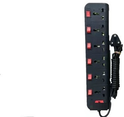 D-DEVOX SB-Black 6+ 6 Socket Extension board | 10 Amp| Fuse | Individual switches 6 Socket Extension Boards(Black, Red, 3 m) D-DEVOX SB-Black 6+ 6 Socket Extension board | 10 Amp| Fuse | Individual switches 6 Socket Extension Boards(Black, Red, 3 m)