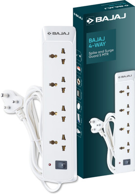 BAJAJ 4 WAY SPIKE AND SURGE GUARD 5 MTR 4  Socket Extension Boards(White, 5 m)