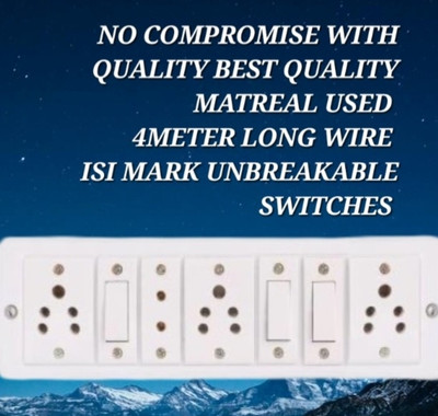 BAHUL MULTIOUTLET EXTENSION BOARD 3+3+TWO PIN 4M 4  Socket Extension Boards(White, 4 m)