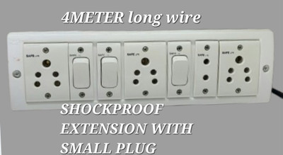 BAHUL MULTIOUTLET EXTENSION BOARD 3+3+TWO PIN SOCKET EXTENSION 4  Socket Extension Boards(White, 4 m)