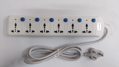 STONE Stone 4 Way Computer Power Strip with Individual Switches 4  Socket Extension Boards(White, 5 m)