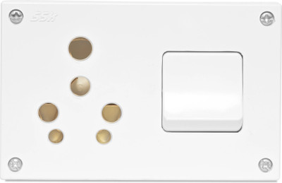 Garg Traders 16 Amp Combined Switch Socket Board | Modular | Durable | Multipurpose Use 9  Socket Extension Boards(White, 2 m)