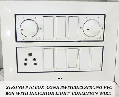 BAHUL Modular wall surface electric board with CONA SWITCHES STRONG PVC BOX 1  Socket Extension Boards(White, 0 m)