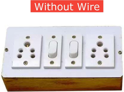 SUKANTA Wooden Extension Board with 2 Socket + 2 switch without Wire - 2 Socket Extension Boards(White, 0 m) SUKANTA Wooden Extension Board with 2 Socket + 2 switch without Wire - 2 Socket Extension Boards(White, 0 m)