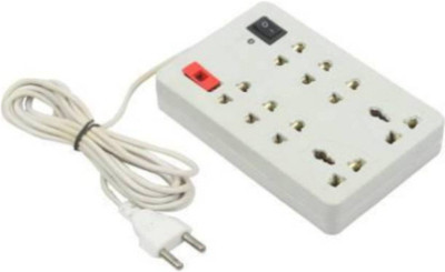 TOOLART One Plush Eight Extension Board 8  Socket Extension Boards(White, 2 m)