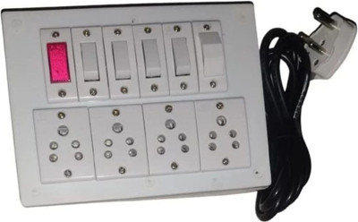 BAHUL 4 switches +4socket 4  Socket Extension Boards(White, 4 m)