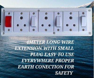 BAHUL Multioutlet extension board 3+3+indicator 3  Socket Extension Boards(White, 4 m)