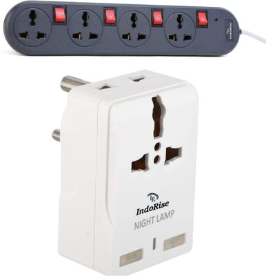 Indorise Indorise PS-08+MP-11 6 A Three Pin Socket 6  Socket Extension Boards(Black, White, 2 m)
