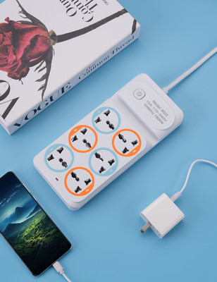 XBEY 6 Multi Plug Points Extension Board, Universal Sockets Strip 6  Socket Extension Boards(White, 2 m)