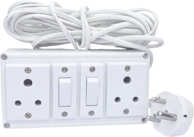 Padukalaya White heavy duty extension board with cooper wire 2  Socket Extension Boards(White, 7 m)