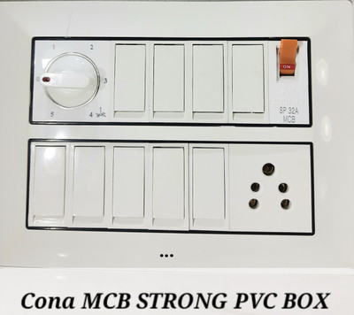 BAHUL Modular wall surface electric board with CONA MCB 1  Socket Extension Boards(White, 0 m)