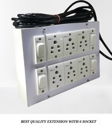 BAHUL SMALL PLUG EXTENSION 1000WATT CAPACITY EASY TO FIT EVERYWHERE 6  Socket Extension Boards(White, 4 m)