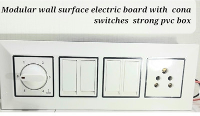 BAHUL Modular wall surface electric board with CONA SWITCHES STRONG PVC BOX 1  Socket Extension Boards(White, 0 m)