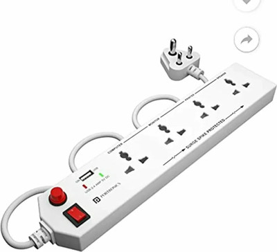 RBB HUB Extension Board Extension Cord | Multi Plug, 4 Socket Extension Boards 4  Socket Extension Boards(White, 3 m)