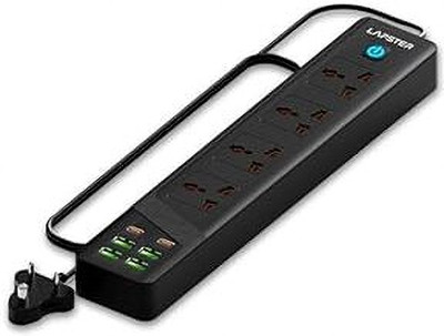 LS Lapster LS-0107 4  Socket Extension Boards(Black, 2 m, With USB Port)