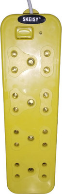 Skeisy EXTENSION CORD 8 SOCKET 1 POUESH BUTTON POWER REQUAIRMENT 240 AND 6AMP 8  Socket Extension Boards(Yellow, 3.5 m)