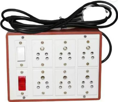Cordnet Premium Extension Board With 7 Anchor Socket with 1 Anchor Switch & 1 Indicater 7  Socket Extension Boards(Brown, 3 m)