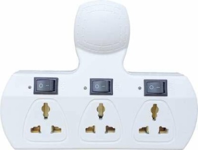 RGK ABS Moulding 3+3 Multi Plug Extension Board Switch with Individual Switches, LED Indicators and cordless 6 Amp (White) 6 A Three Pin Socket