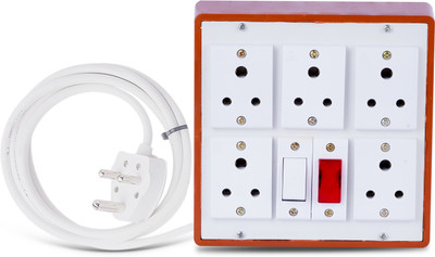 Cordnet Heavy Duty Extension Board With 6A 3 PIN Plug (Style11_5M) 5  Socket Extension Boards(Brown, 5 m)