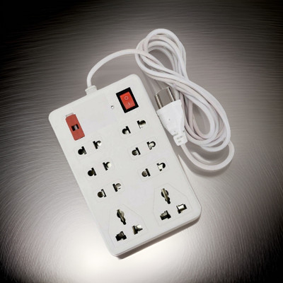 TOOLART 2 Pin Extension Board Flex Box 2.5 Meter Power Cable 8 Socket ci127 8  Socket Extension Boards(White, 2.5 m)