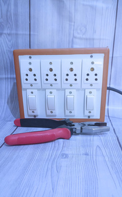 Exboma lt 4 shocket extesion board + havy read plass free 4  Socket Extension Boards(Brown, 5 m)