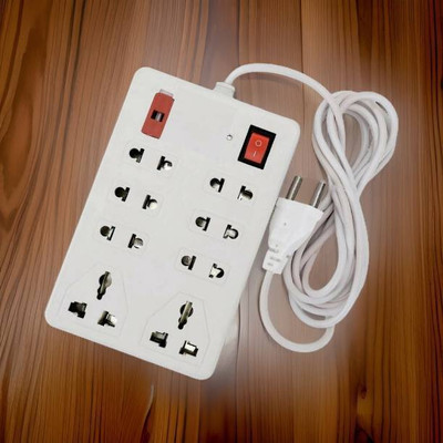 GLUCKLICH CBB_963_A Extension Board Surge Protector 8 Socket Extension Boards 8  Socket Extension Boards(White, 2.5 m)