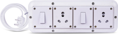 JELECTRICALS Classic Premium Heavy Duty Extension With 3 Core Wire & 16AMP Plug 2  Socket Extension Boards(White, 3 m)
