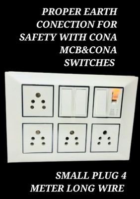 BAHUL SMALL PLUG EXTENSION 1000WATT CAPACITY WITH CONA MCB CONA SWITCHES 5  Socket Extension Boards(White, 4 m)