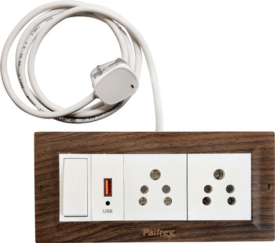 PALFREY Extension Board-One Switch+Two Socket with USB|5 meter Wire(1800W) 3  Socket Extension Boards(Brown, 5 m, With USB Port) PALFREY Extension Board-One Switch+Two Socket with USB|5 meter Wire(1800W) 3  Socket Extension Boards(Brown, 5 m, With USB Port)