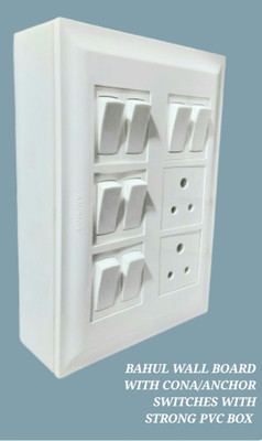 BAHUL Wall board with box suitabel open or under ground fitting both 2  Socket Extension Boards(White, 0 m)